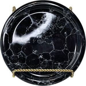 Waechterbach W Germany Marble Black Salad Plate 8"